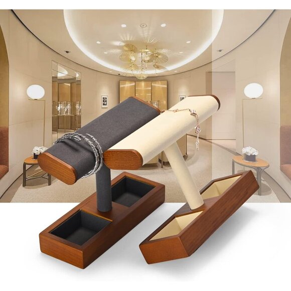 Solid Wood Watch Stand Portable Organizer for Men Women Jewelry Storage - Picture 3 of 10